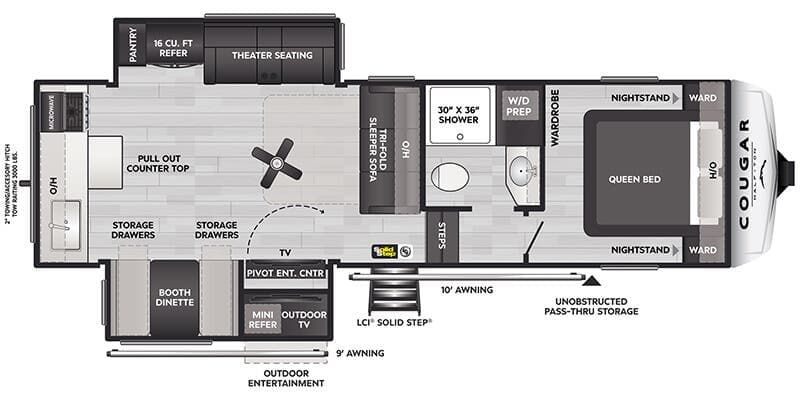 2027 Keystone Cougar Half-Ton 26RKE floorplan