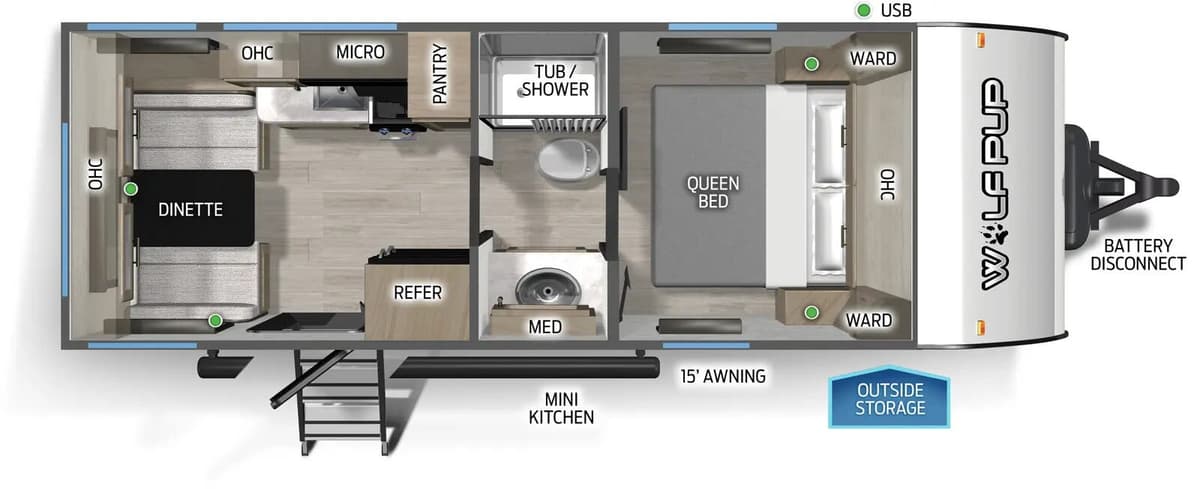 2027 Forest River Cherokee Wolf Pup 16CM floorplan
