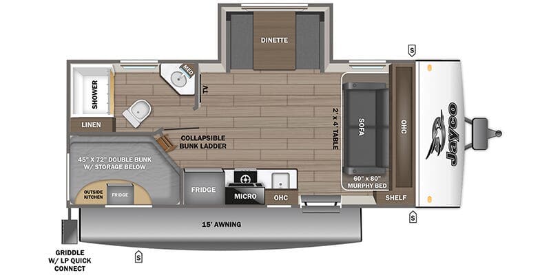 2026 Jayco Jay Feather Air 19MBS floorplan
