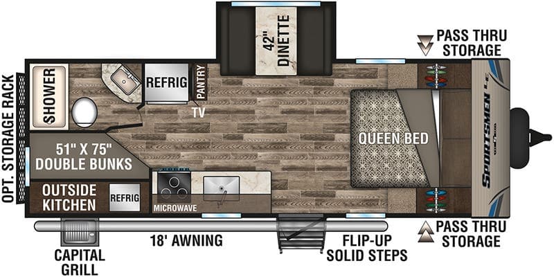 2019 KZ RV Sportsmen LE 231BHKLE floorplan
