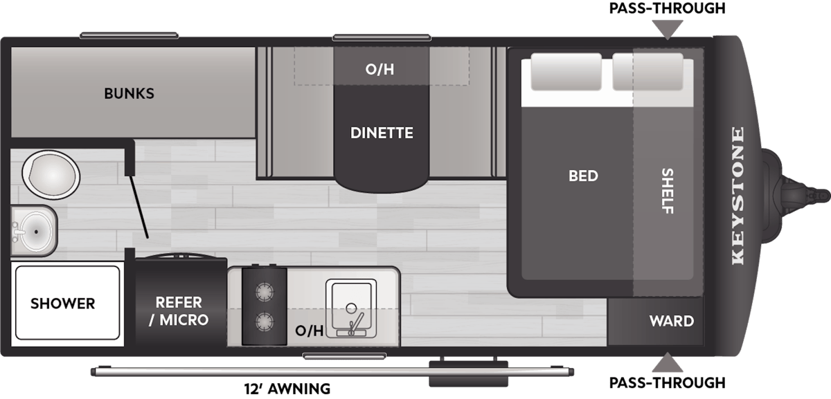 2026 Keystone Bullet Classic 16BHC floorplan