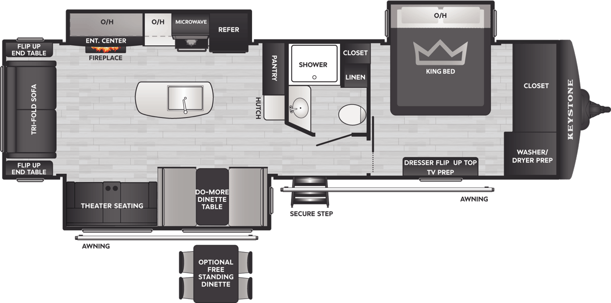 2027 Keystone Bullet Crossfire 310RES floorplan