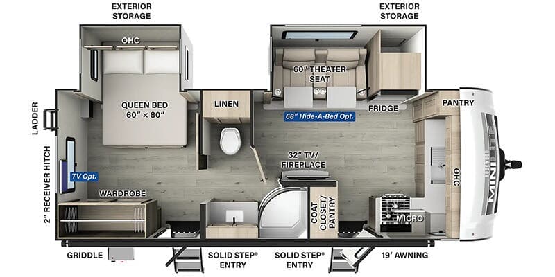 2025 Forest River Rockwood Mini Lite 2516S floorplan