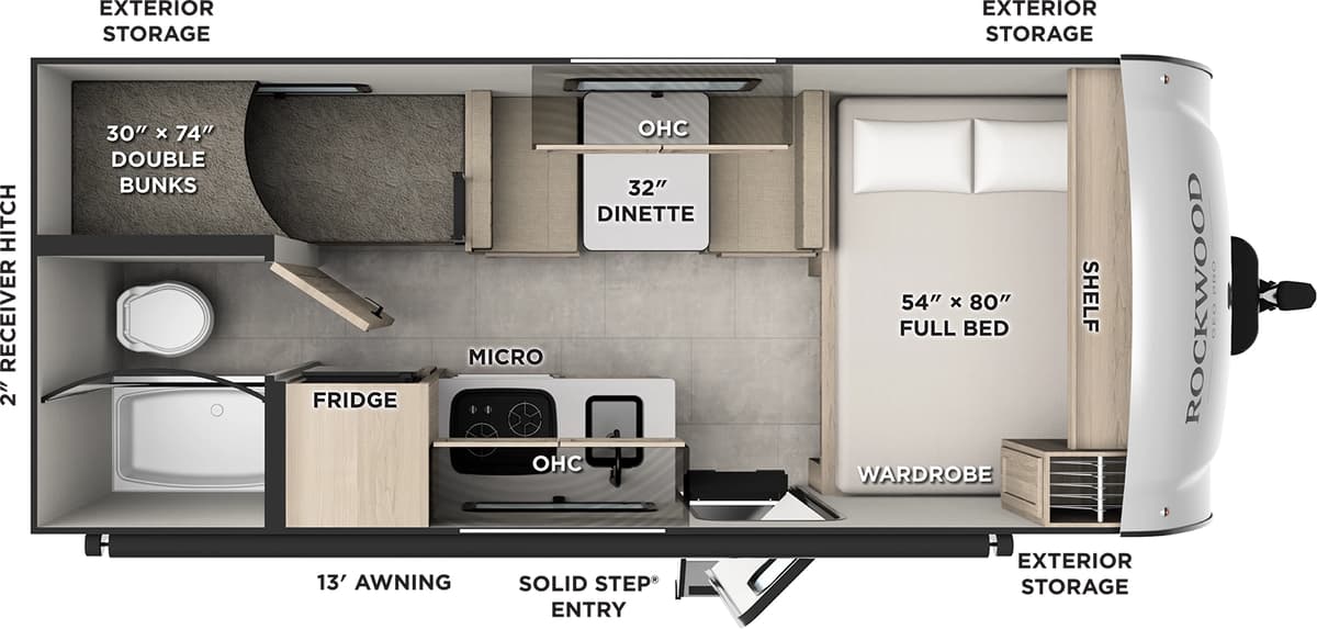 2026 Forest River Rockwood Geo Pro 17LE floorplan