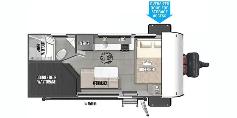 2025 Forest River Wildwood FSX 174DBLE floorplan