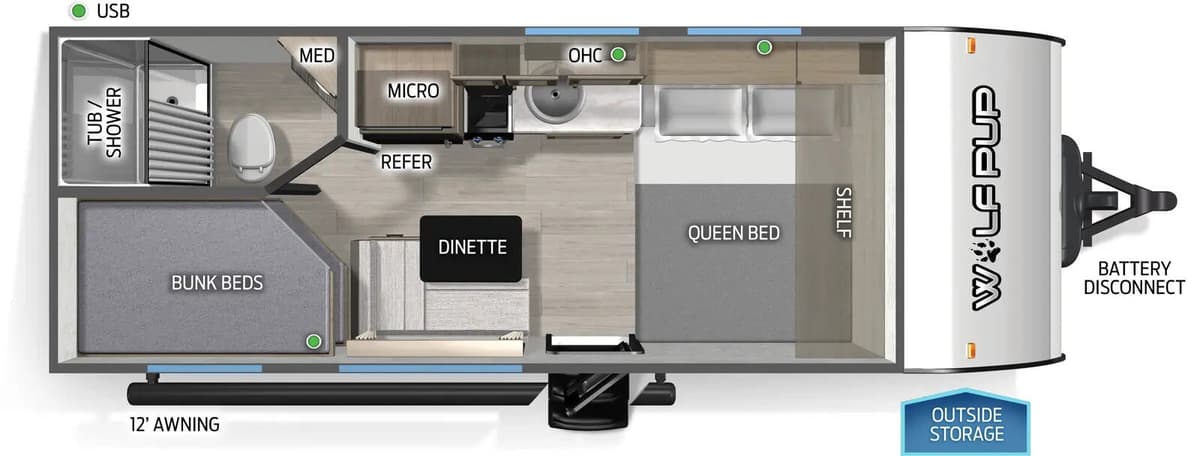 2027 Forest River Cherokee Wolf Pup 17LP floorplan