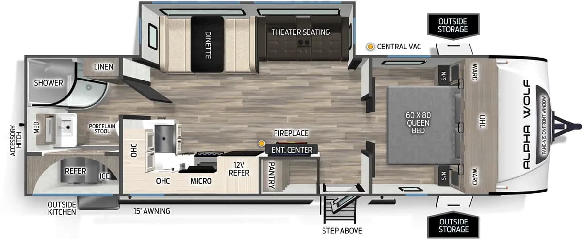 2026 Forest River Cherokee Alpha Wolf 25RB floorplan