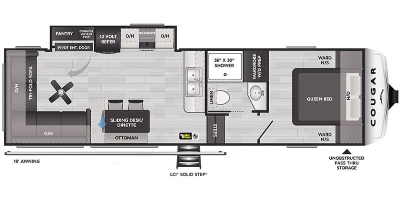 2027 Keystone Cougar Half-Ton 26RES floorplan