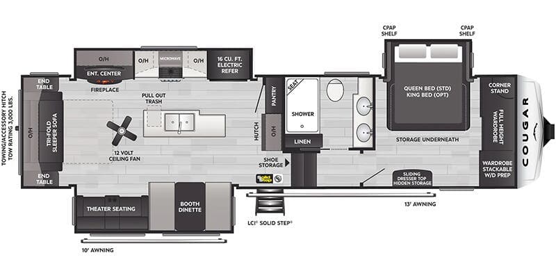 2027 Keystone Cougar 316RLS floorplan