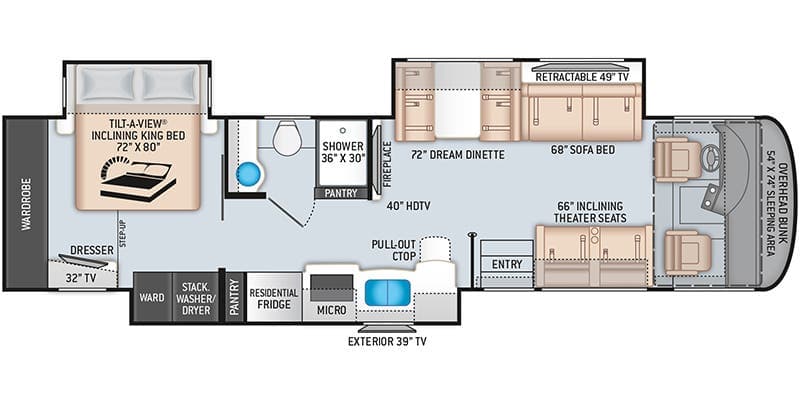 2022 Thor Motor Coach Palazzo 37.4 floorplan