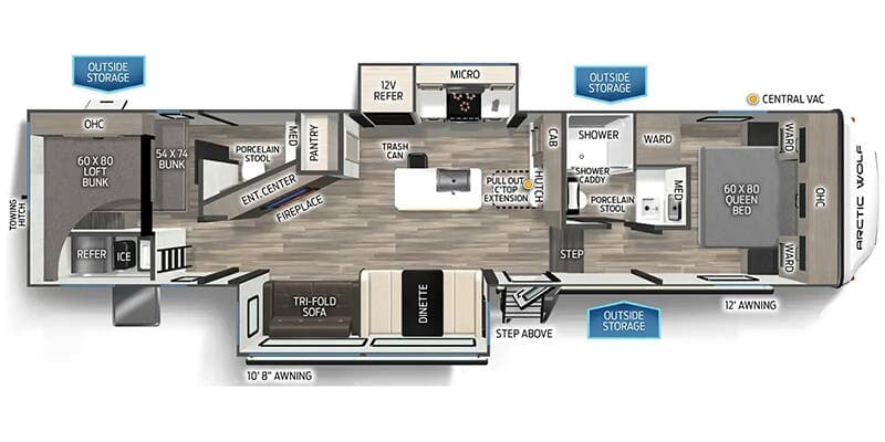 2025 Forest River Cherokee Arctic Wolf 331BH floorplan