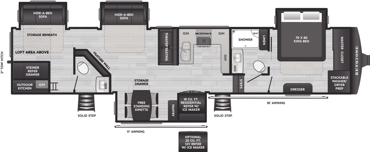 2026 Keystone Alpine Avalanche Edition 380LT floorplan
