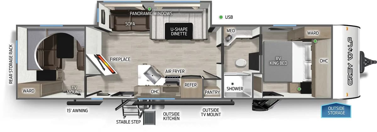 2026 Forest River Cherokee Grey Wolf 29NM floorplan