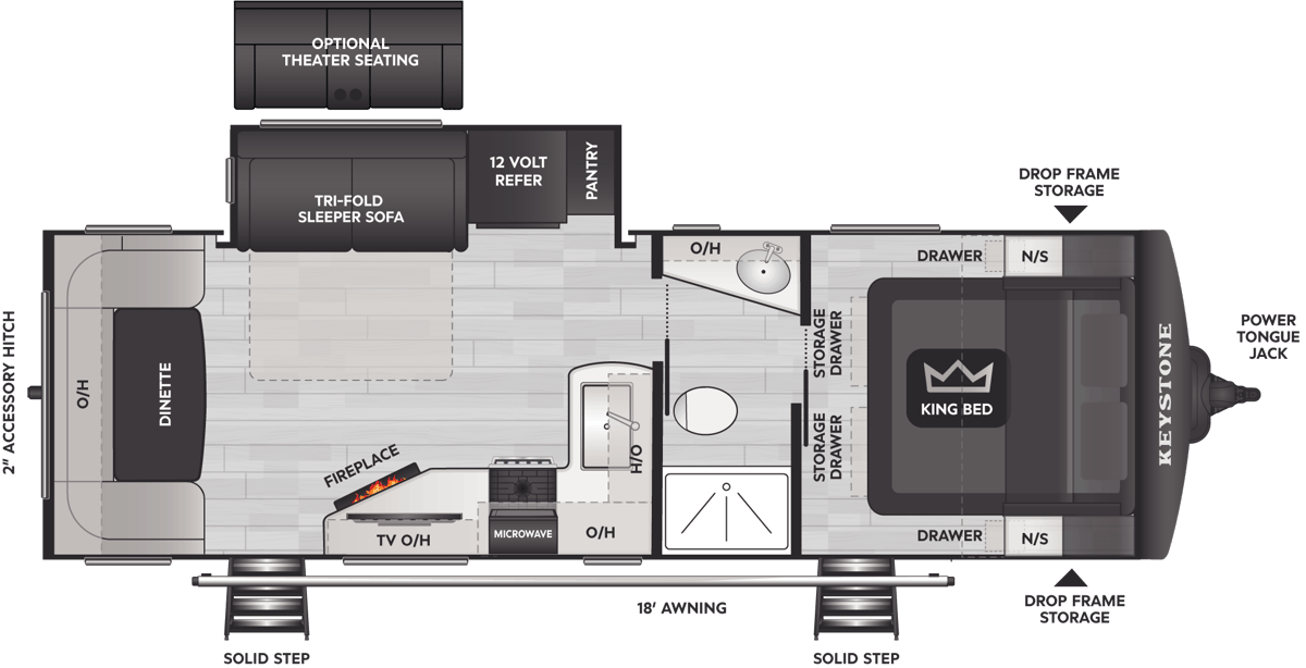 2026 Keystone Cougar Half-Ton 25RDS floorplan