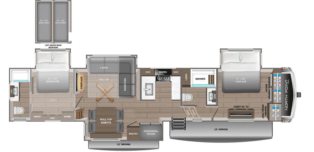 2026 Jayco North Point 395DSDB floorplan