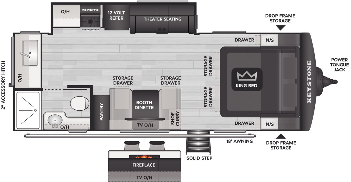 2026 Keystone Cougar Half-Ton 22MLS floorplan