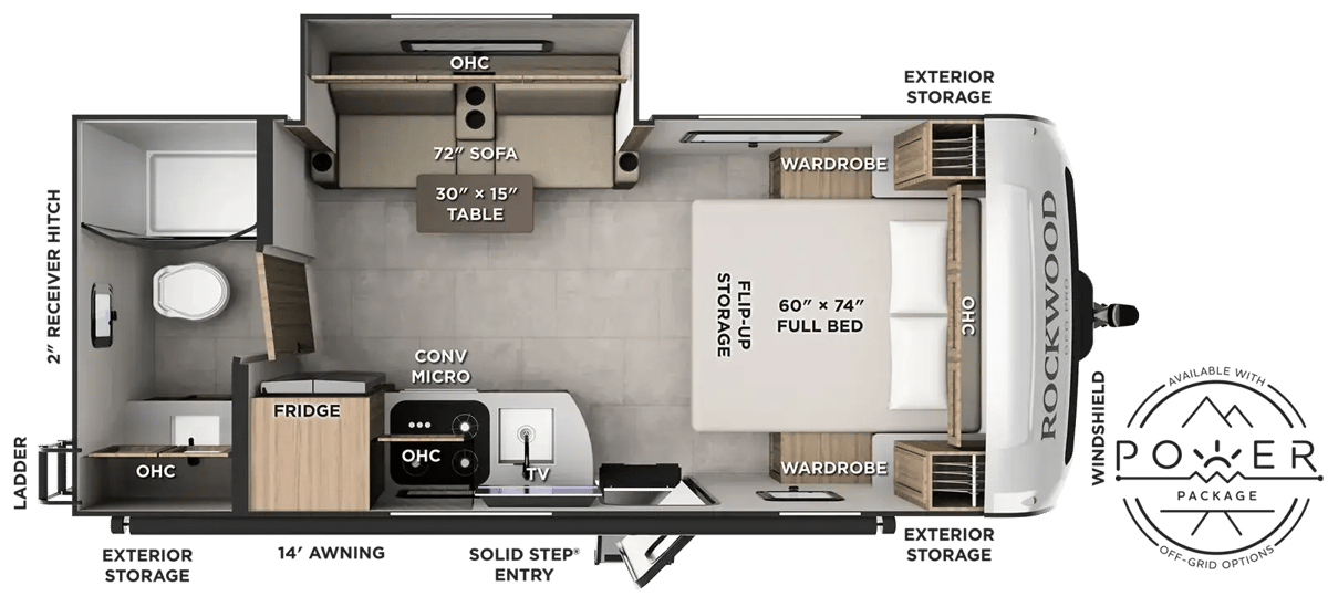 2027 Forest River Rockwood Geo Pro 20SFB floorplan