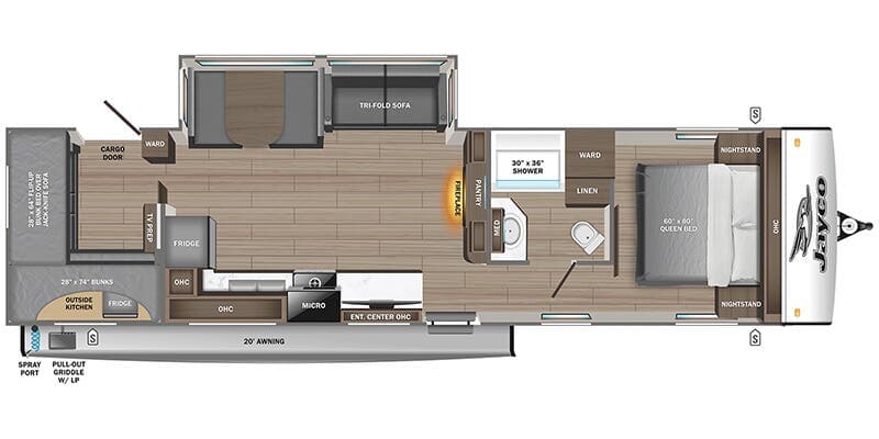 2027 Jayco Jay Feather 29QBH floorplan