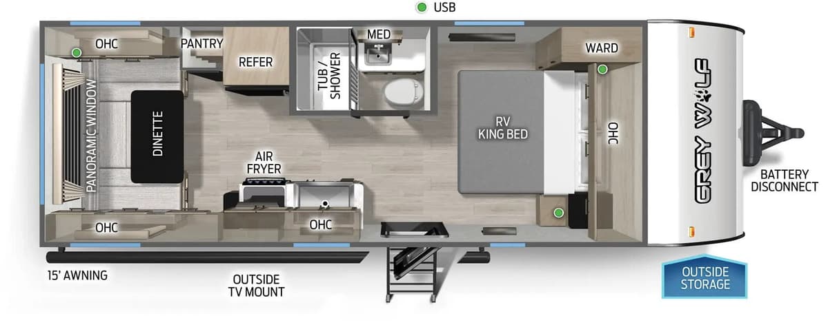 2027 Forest River Cherokee Grey Wolf 20RDSE floorplan