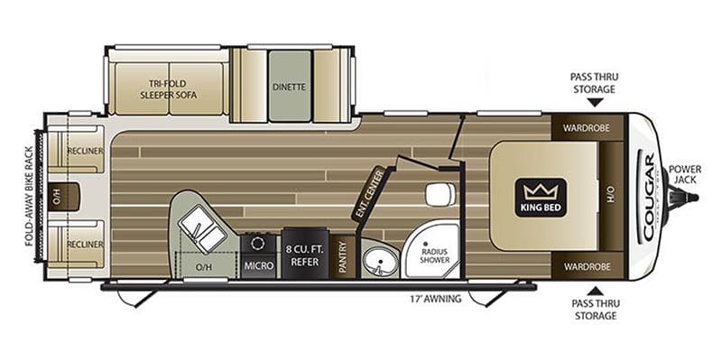 2019 Keystone RV Cougar X-Lite 27SAB floorplan