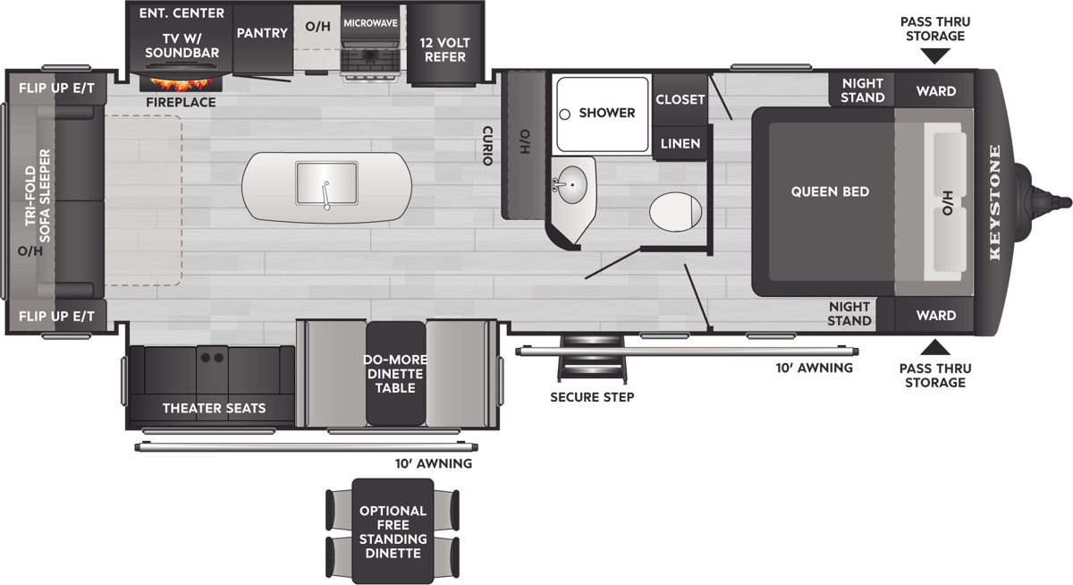 2026 Keystone Bullet Crossfire 287RLS floorplan