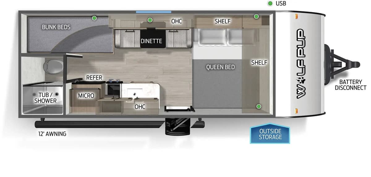 2027 Forest River Cherokee Wolf Pup 16LP floorplan