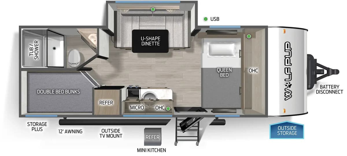 2027 Forest River Cherokee Wolf Pup 17JW floorplan