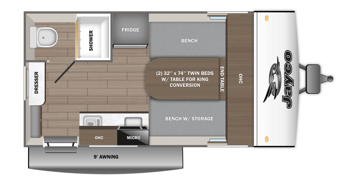 2026 Jayco Jay Feather Air SL 15TBSL floorplan
