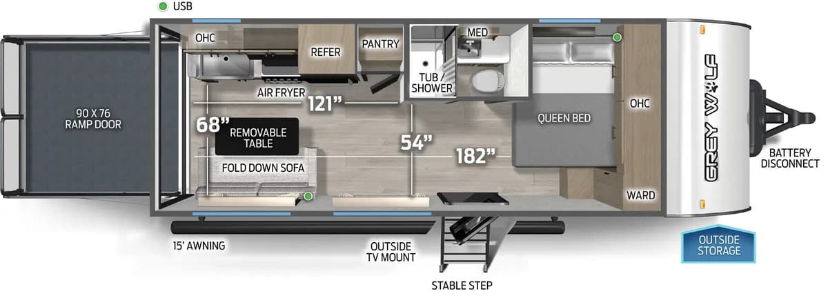 2027 Forest River Cherokee Grey Wolf 18RR floorplan