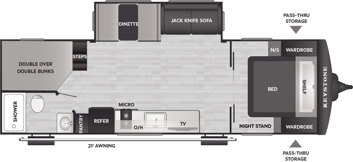 2026 Keystone Bullet Classic 26BHC floorplan