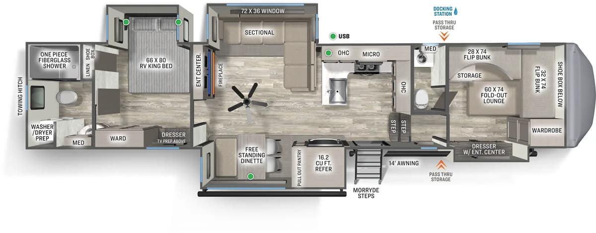 2026 Forest River Sandpiper 3710HBFB floorplan