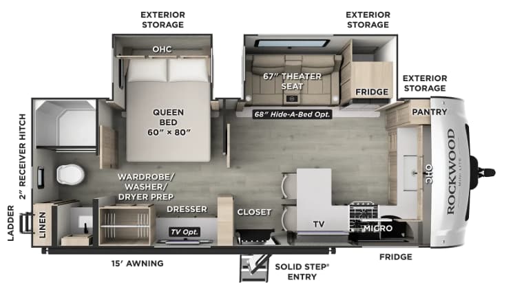 2027 Forest River Rockwood Mini Lite 2523MBR floorplan