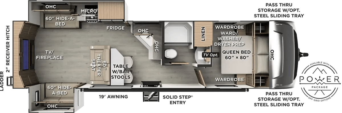 2027 Forest River Rockwood Ultra Lite 2921RL floorplan