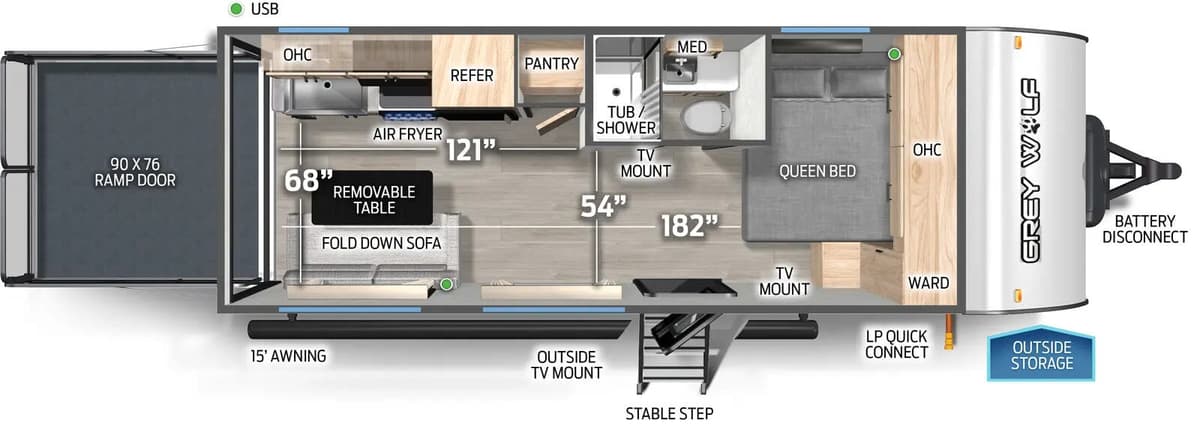 2026 Forest River Cherokee Grey Wolf Black Label 18RRBL floorplan