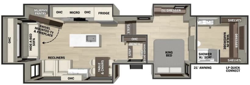 2027 Forest River Cedar Creek 383FB floorplan